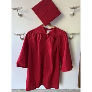 Red Graduation Cap And Gown For Pre-K Or Kindergarten